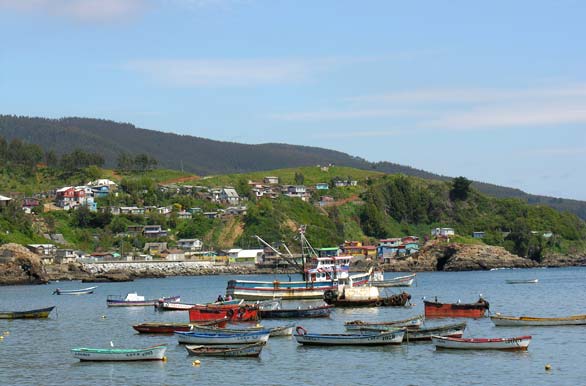 Botes en el puerto de Lota - Concepción