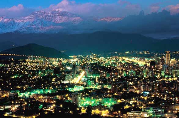 Vista nocturna de Santiago - Santiago