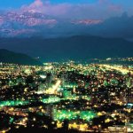 Vista nocturna de Santiago